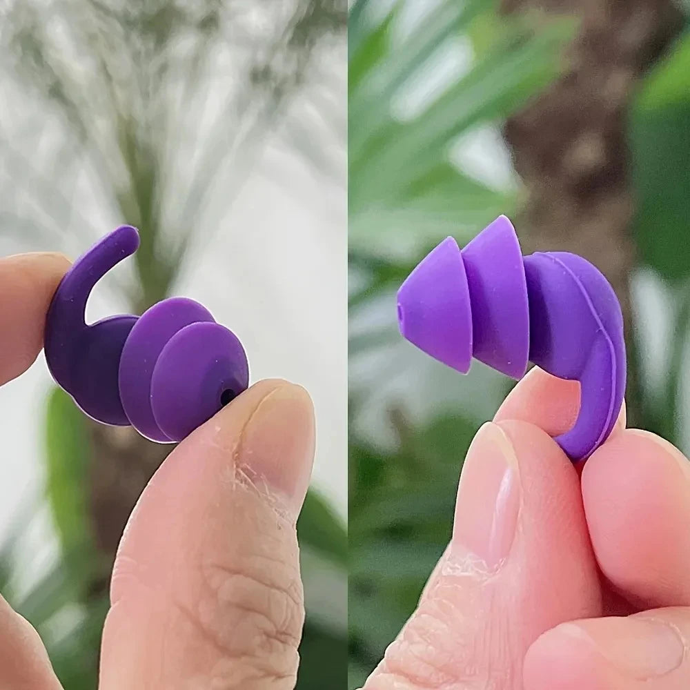 HUAK 1 Pair Soft Silicone Earplugs Noise Cancelling Reusable Anti-noise Earplug For Concerts Sleep Swimm Waterproof Ear Plugs