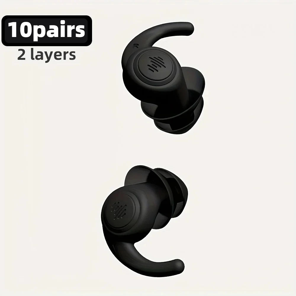 HUAK 1 Pair Soft Silicone Earplugs Noise Cancelling Reusable Anti-noise Earplug For Concerts Sleep Swimm Waterproof Ear Plugs