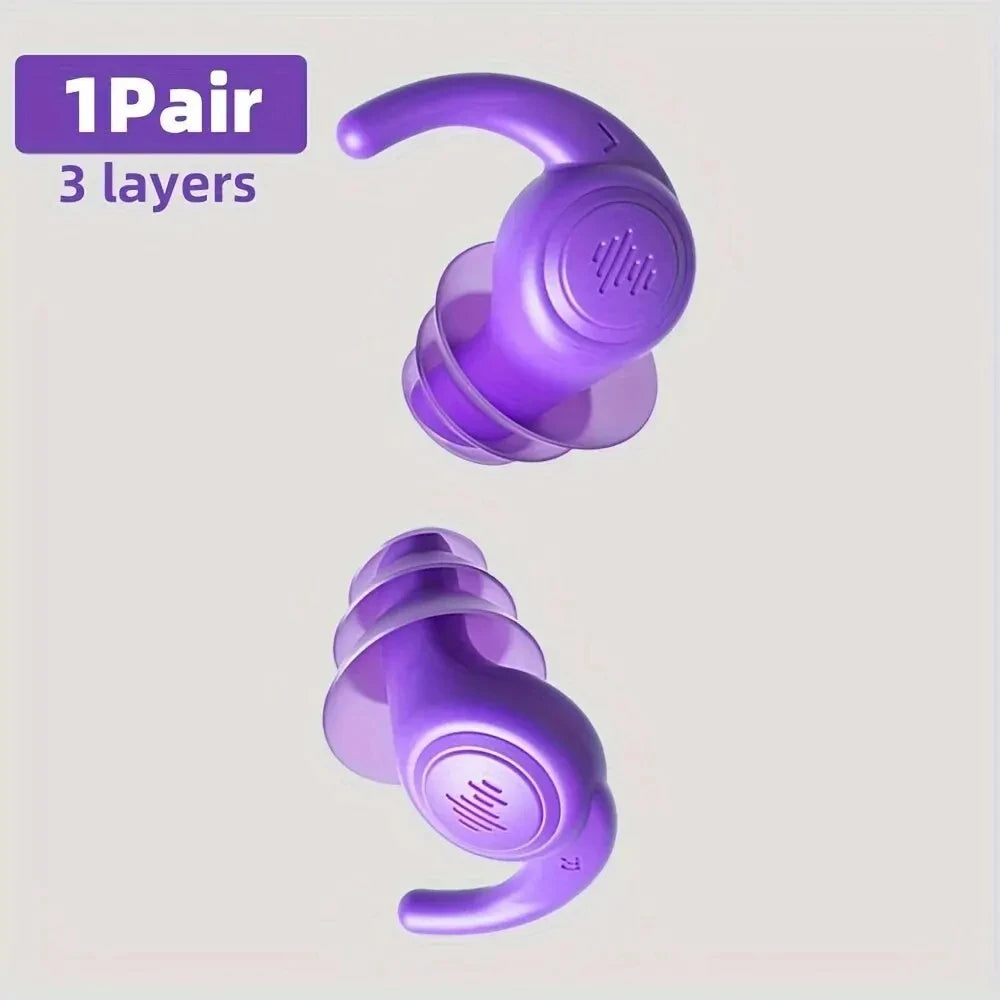 HUAK 1 Pair Soft Silicone Earplugs Noise Cancelling Reusable Anti-noise Earplug For Concerts Sleep Swimm Waterproof Ear Plugs