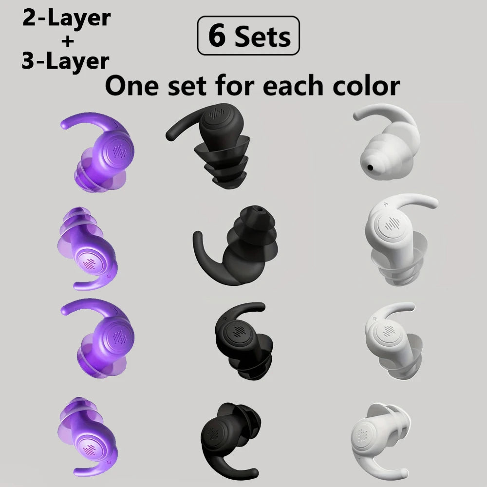 HUAK 1 Pair Soft Silicone Earplugs Noise Cancelling Reusable Anti-noise Earplug For Concerts Sleep Swimm Waterproof Ear Plugs