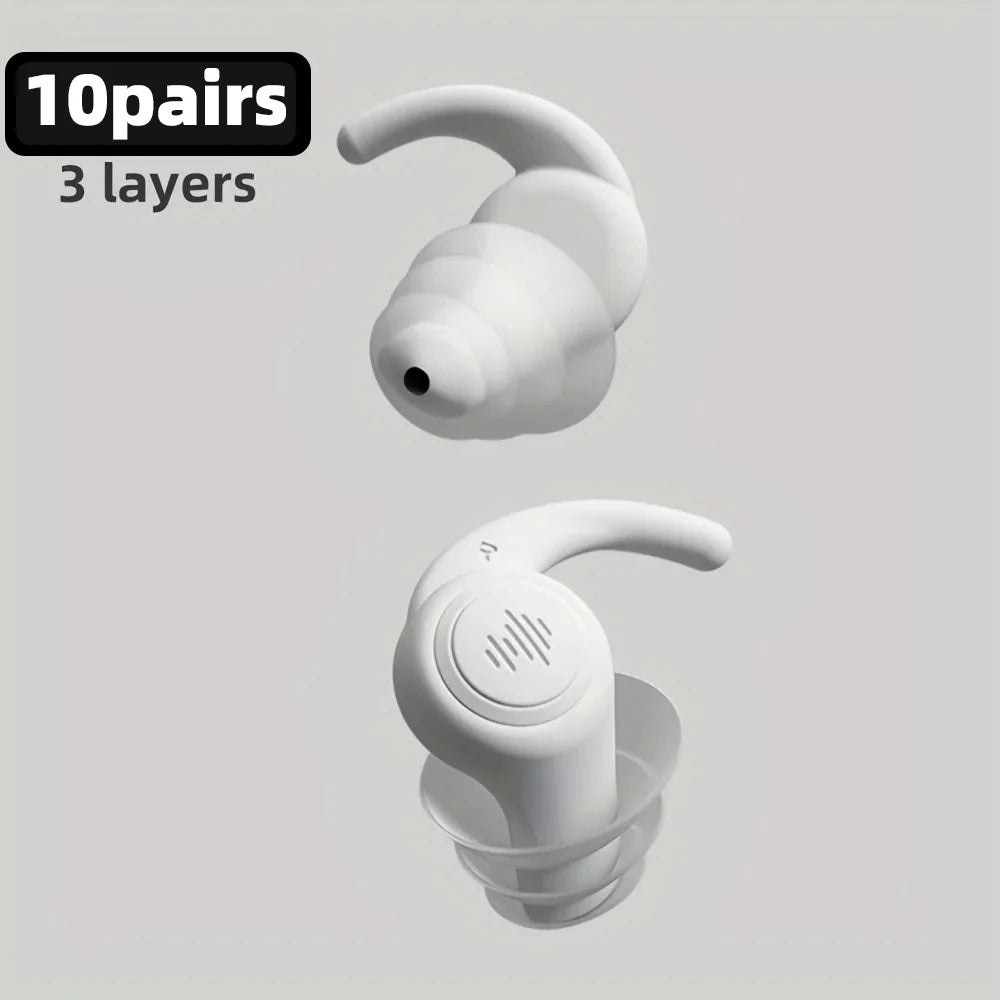 HUAK 1 Pair Soft Silicone Earplugs Noise Cancelling Reusable Anti-noise Earplug For Concerts Sleep Swimm Waterproof Ear Plugs