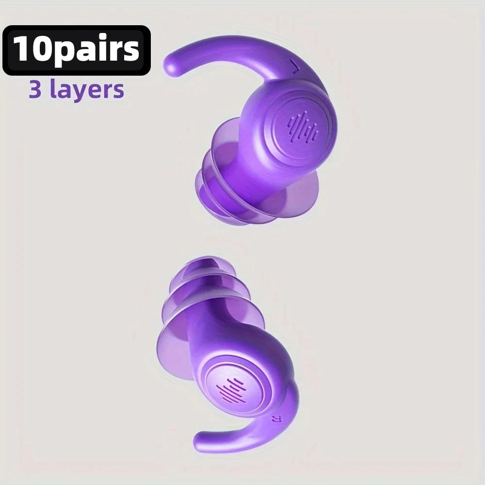HUAK 1 Pair Soft Silicone Earplugs Noise Cancelling Reusable Anti-noise Earplug For Concerts Sleep Swimm Waterproof Ear Plugs