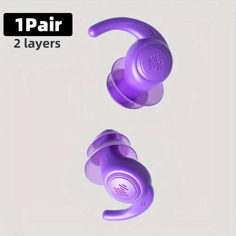 HUAK 1 Pair Soft Silicone Earplugs Noise Cancelling Reusable Anti-noise Earplug For Concerts Sleep Swimm Waterproof Ear Plugs
