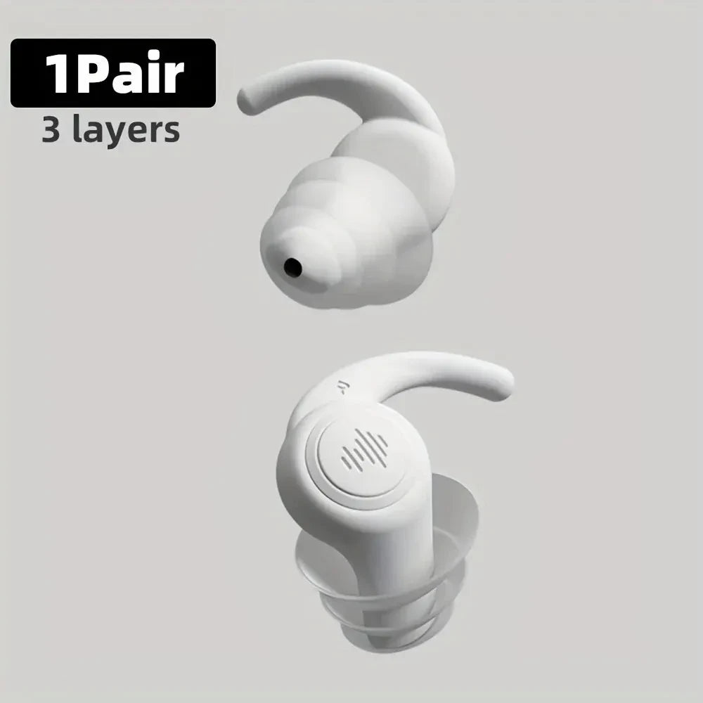HUAK 1 Pair Soft Silicone Earplugs Noise Cancelling Reusable Anti-noise Earplug For Concerts Sleep Swimm Waterproof Ear Plugs
