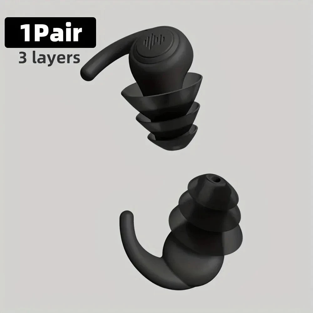 HUAK 1 Pair Soft Silicone Earplugs Noise Cancelling Reusable Anti-noise Earplug For Concerts Sleep Swimm Waterproof Ear Plugs