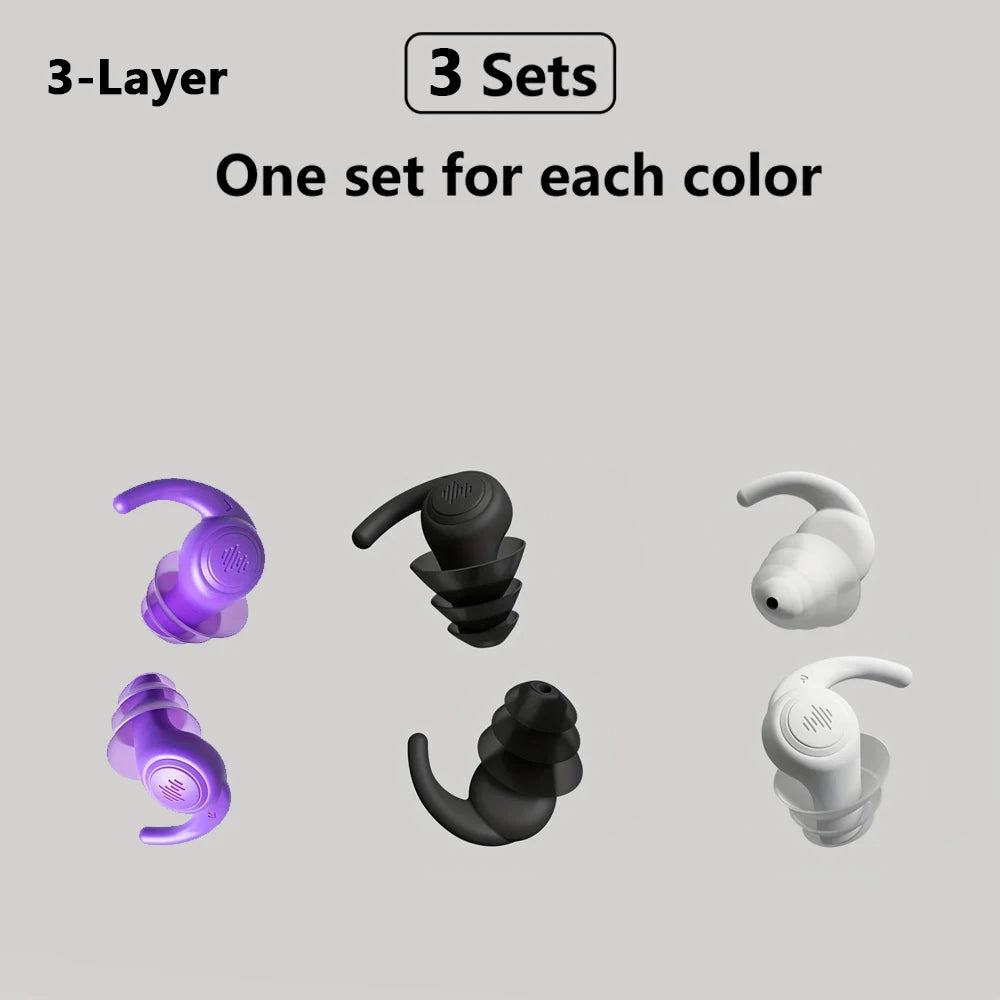 HUAK 1 Pair Soft Silicone Earplugs Noise Cancelling Reusable Anti-noise Earplug For Concerts Sleep Swimm Waterproof Ear Plugs