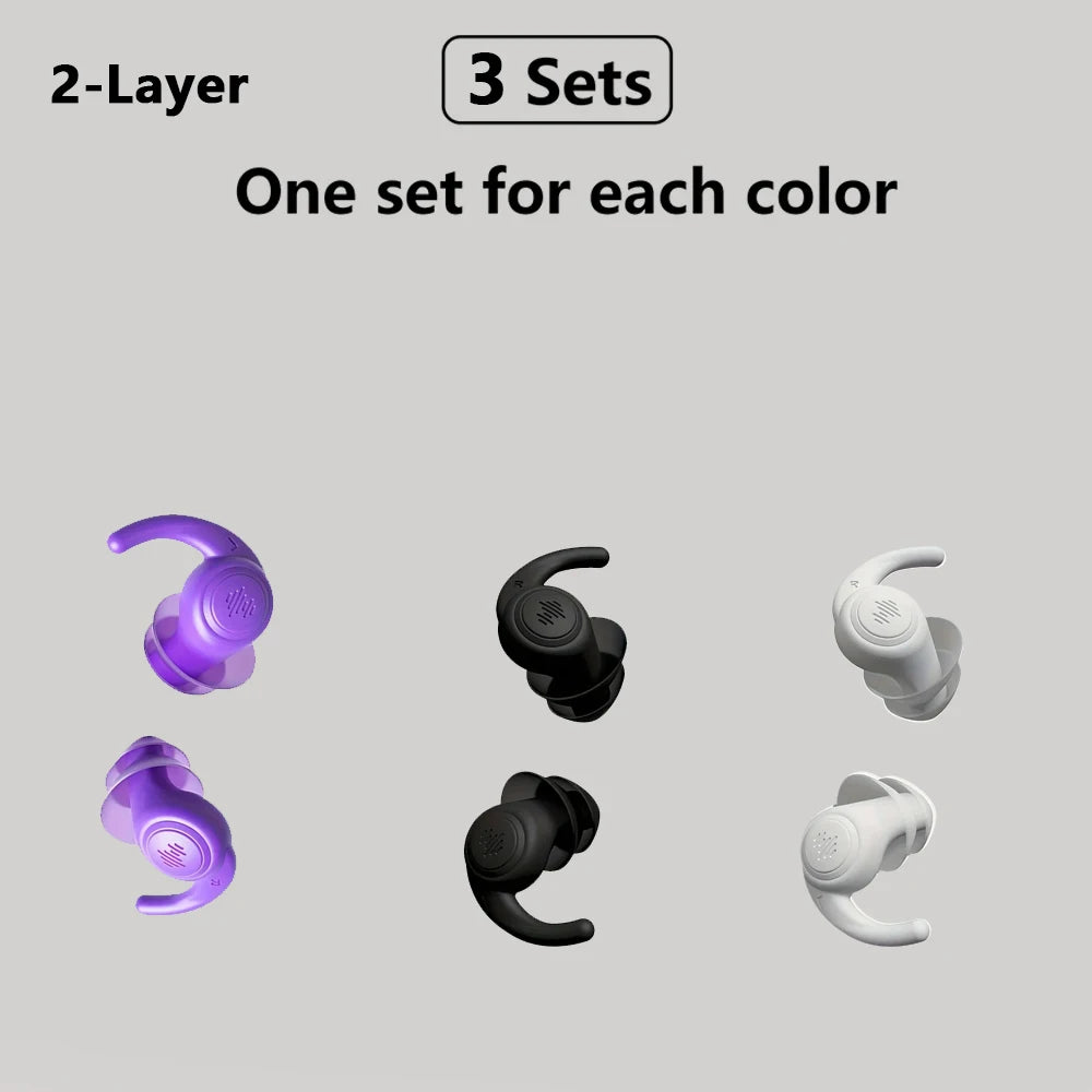 HUAK 1 Pair Soft Silicone Earplugs Noise Cancelling Reusable Anti-noise Earplug For Concerts Sleep Swimm Waterproof Ear Plugs