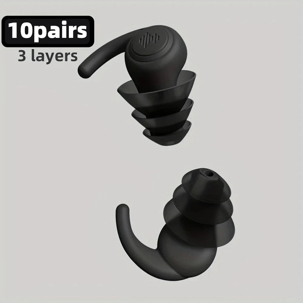 HUAK 1 Pair Soft Silicone Earplugs Noise Cancelling Reusable Anti-noise Earplug For Concerts Sleep Swimm Waterproof Ear Plugs