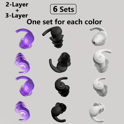 HUAK 1 Pair Soft Silicone Earplugs Noise Cancelling Reusable Anti-noise Earplug For Concerts Sleep Swimm Waterproof Ear Plugs