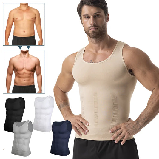 Men Slimming Vest Body Shaper Compression Shirt Sleeveless Shapewear Abs Abdomen Training  Workout Corset Tummy Control Tank Top